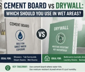 Cement Board vs Drywall: Which to Use in Wet Areas?