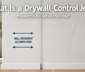 Featured image showing a drywall control joint that allows wall movement to prevent cracks before they start