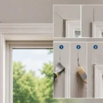 Blog featured image guide on troubleshooting drywall cracks around windows, showing a large fracture branching out from a window frame alongside structural diagrams of corner stress points and a numbered 1-to-5 step-by-step repair infographic illustrating scraping, cleaning, taping, mudding, and finishing the wall.